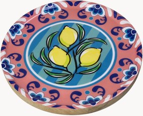 Pratos decorativos em madeira de manga Lemon, conjunto de 6