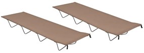 vidaXL Camas campismo 2 pcs 180x60x19cm tecido oxford/aço cinza-acast.