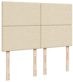 Cama com molas/colchão 140x190 cm tecido cor creme