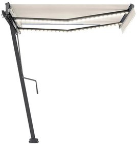 Toldo retrátil manual com LED 350x250 cm cor creme