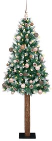 vidaXL Árvore de Natal Slim com 300 LEDs Verde e Branco 210 cm