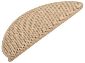 Tapetes escada adesivos aspeto sisal 15pcs 65x21x4cm cor areia