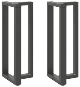 vidaXL Pés para mesa de bar em forma de T, 2 peças, antracite, 50x35x(100-101) cm, aço