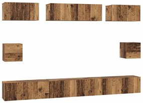 Conjunto de Estantes para TV 8 pcs Madeira antiga