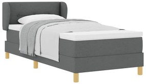Cama Box Spring vidaXL com Colchão em Cinza Escuro, 100x200 cm, Tecido