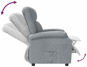 Poltrona reclinável tecido cinzento-claro