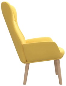 Poltrona Kalani WingBack em Tecido - Amarelo Mostarda - Design Nórdico