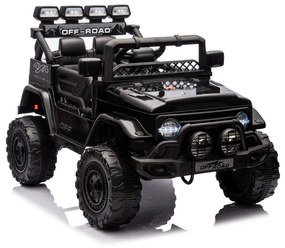 Jipe elétrico para Crianças 12V 4x4 Off-Road CLIMBER Rodas de espuma EVA, Assento Couro ecológico Preto