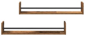Prateleiras de parede 2 pcs Madeira antiga 80x16x14 cm Madeira engenhe