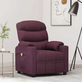 vidaXL Poltrona de massagens tecido roxo