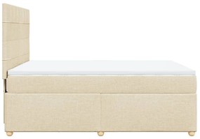Cama com molas/colchão 140x200 cm tecido cor creme