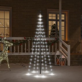 vidaXL Árvore de Natal mastro de bandeira 108 LEDs 180cm branco frio