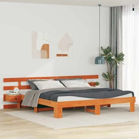 Estrutura da Cama Castanho 180 x 200 cm Madeira maciça