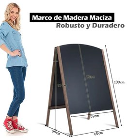 Quadro Giz de publicidade de madeira dobrável Bar Restaurante Loja