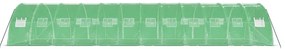 Estufa com estrutura de aço 48 m² 12x4x2 m verde
