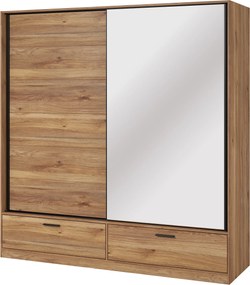 Roupeiro Melvele 122, Carvalho, 209x180x61cm, 171 kg, Portas para roupeiro: Deslizante