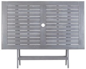 7 pcs conjunto de jantar jardim madeira acácia maciça cinzento