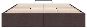 Estrutura de cama otomana sem colchão 140x200cm castanho-escuro