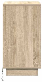 Gabinete de cabeceira com LED Carvalho Sonoma 39x34,5x65 cm Madeira En
