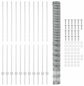 Postes para Cerca vidaXL 22 pcs U-Channel 160 cm Aço Galvanizado