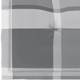 Cadeiras de jardim c/ almofadões xadrez cinzento 8 pcs teca