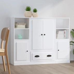 vidaXL Aparadores altos 3 pcs derivados de madeira branco