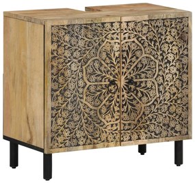 vidaXL Armário para lavatório 62x33x58 cm madeira de mangueira maciça
