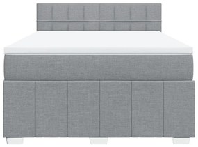 Cama com molas/colchão 160x200 cm tecido cinzento-claro