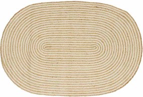 vidaXL Tapete Natural e Branco 122 x 183 cm Juta