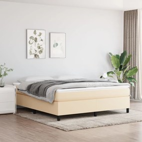 vidaXL Estrutura de cama com molas 160x200 cm tecido cor creme