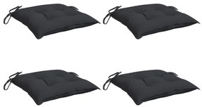 Almofadões de cadeira 4 pcs 40x40x7 cm tecido oxford preto