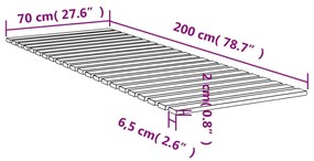 Ripas para estrado de cama 70x200 cm madeira de pinho maciça