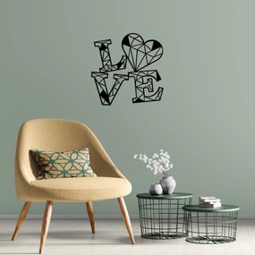 Acessório Decorativo de Parede Love – Preto – 68 x 68 cm