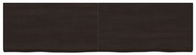 Bancada p/ WC 220x60x(2-6)cm madeira tratada maciça castanho