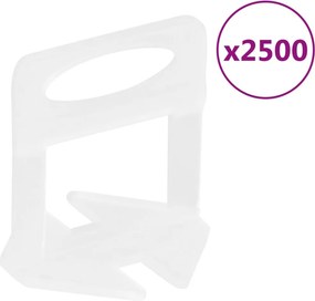 vidaXL Niveladores de ladrilhos 2500 pcs 2 mm