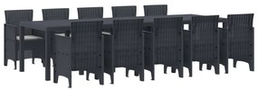 vidaXL Conjunto de Jantar para Jardim com Almofadas 11 pcs