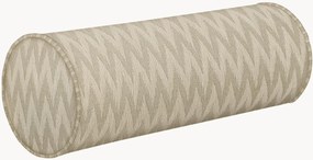 Almofada cilíndrica artesanal para interior e exterior Rosita Sand & Ecru