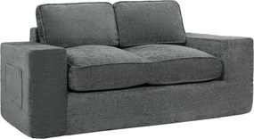 HOMCOM Sofá 2 Lugares em Chenille, Sofá de Sala 156 cm, Assento e Apoios de Braço Largos Acolchoados, 2 Almofadas, Cinza | Aosom Portugal