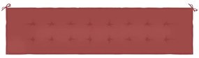 Almofadão p/ banco de jardim 200x50x4 cm tecido vermelho tinto