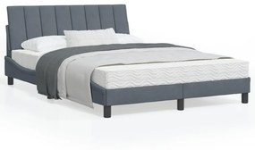vidaXL Estrutura de cama sem colchão 140x200 cm veludo cinzento-escuro