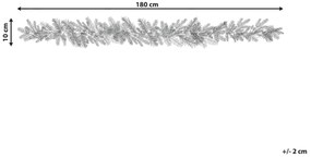 Guirlanda de natal com efeito de neve e iluminação 180 cm verde WAPTA Beliani