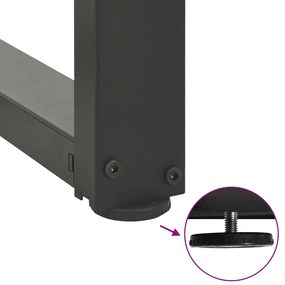 Pés para mesa de jantar em forma de T, 2 peças, antracite, 90x35x(72-7