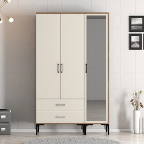 Guarda-Roupa Kumsal RT – Nogueira &amp; Creme – 120x47,5x201,4 cm