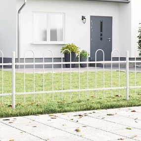 vidaXL Cerca de Jardim Branca com Topo Arqueado - 11,9x0,6m de Aço