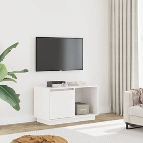 Móvel de TV 74x35x44 cm madeira de pinho maciça branco