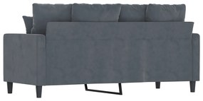 Sofá de 2 lugares 140 cm veludo cinza-escuro