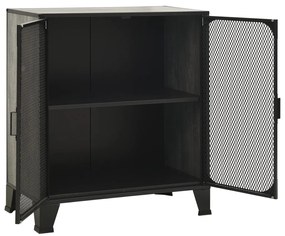 Armários arrumação 2pcs 72x36x82 cm metal e MDF cinzento