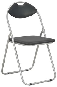 Cadeiras de jantar dobráveis 2 pcs couro artificial preto
