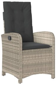 5 pcs conjunto de jantar p/ jardim c/ almofadões cinzento claro