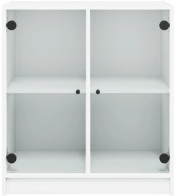 Armário de apoio c/ portas de vidro 68x37x75,5 cm branco